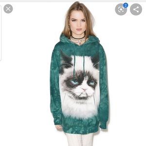 🎄🎄SALE!! Tie dyed grumpy cat hoodie
